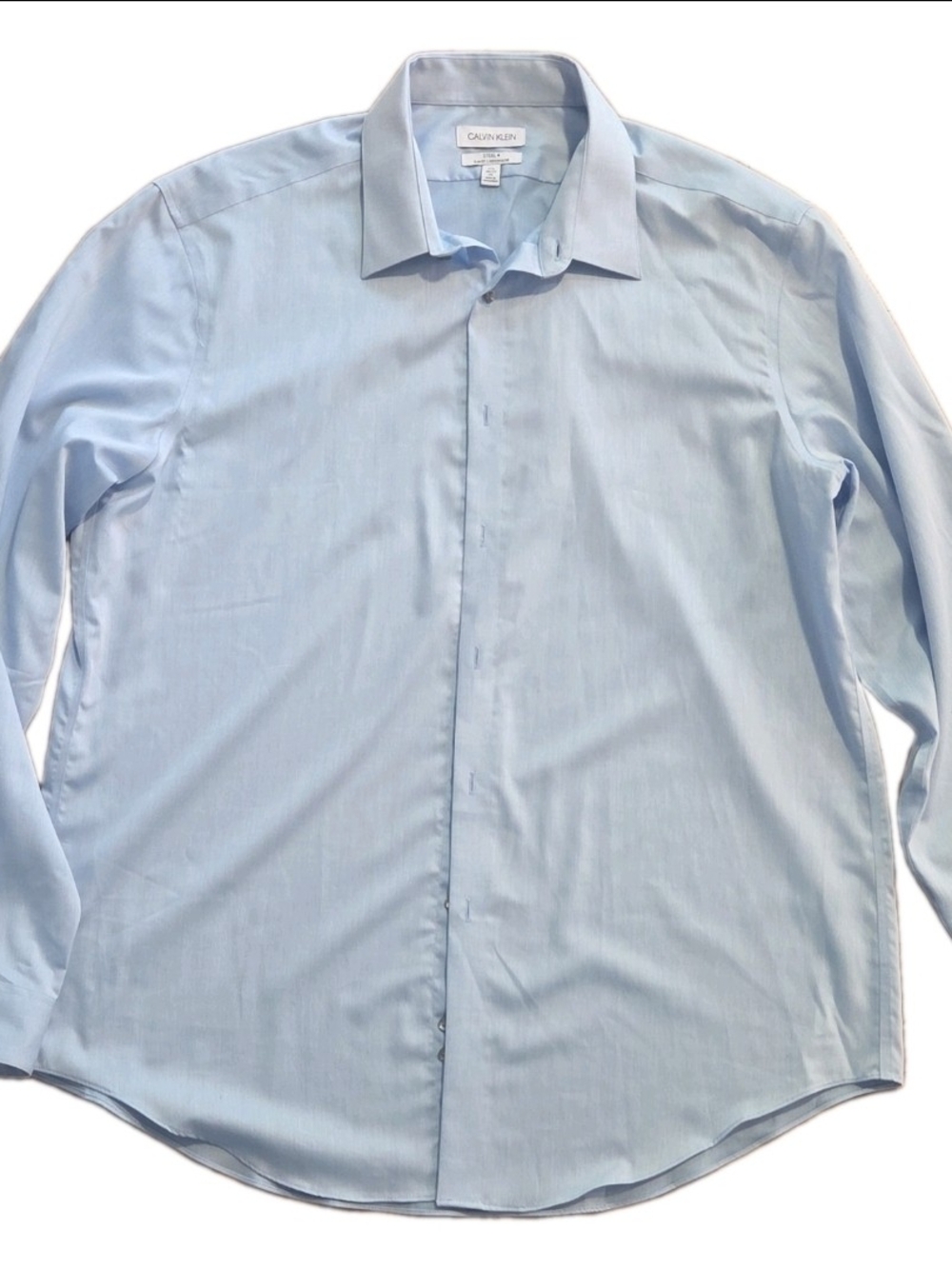 Calvin Klein Light Blue Men's Dress Shirt - Classic Point Collar